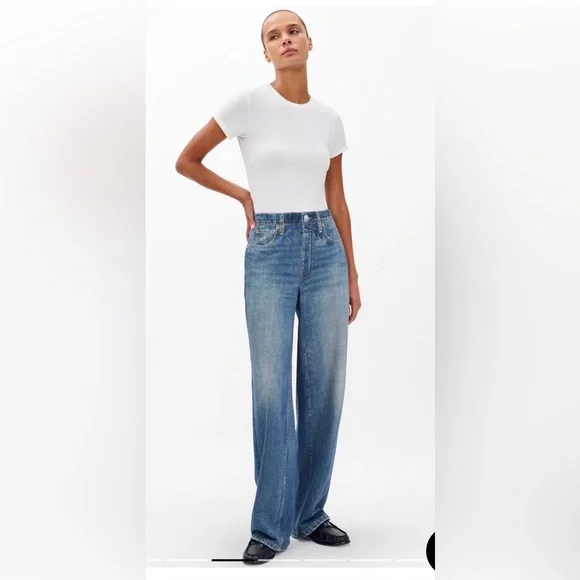 NWT rag & bone Miramar Lenox Wide Leg Printed Denim Sweatpants Jeans Size XS - Picture 3 of 7